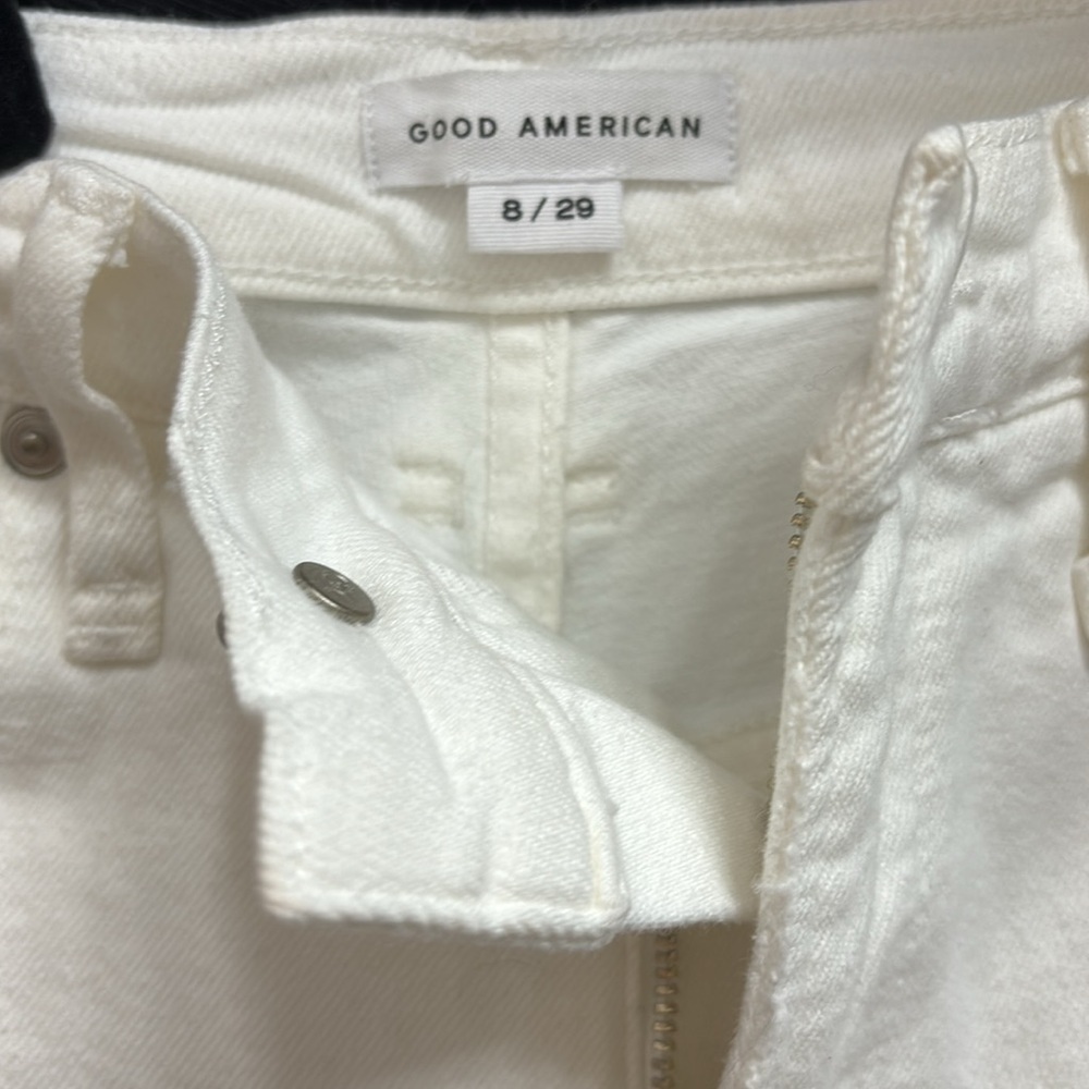 Good American White Jean Shorts